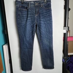 a.n.a Crop/Short Skinny Jeans Women's 8 Dark Wash Stretch Mid Rise Denim Pants